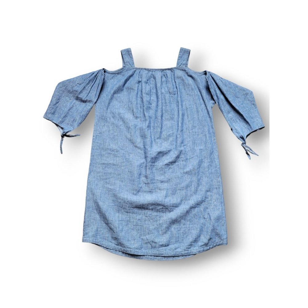 🌼HP🌼 Madewell Cold-Shoulder Chambray Denim Blue Casual Dress - XS